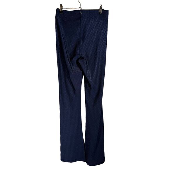 New All Access by Bandier Harmony Jacquard Flare Pant Navy Blue Small - Picture 9 of 11